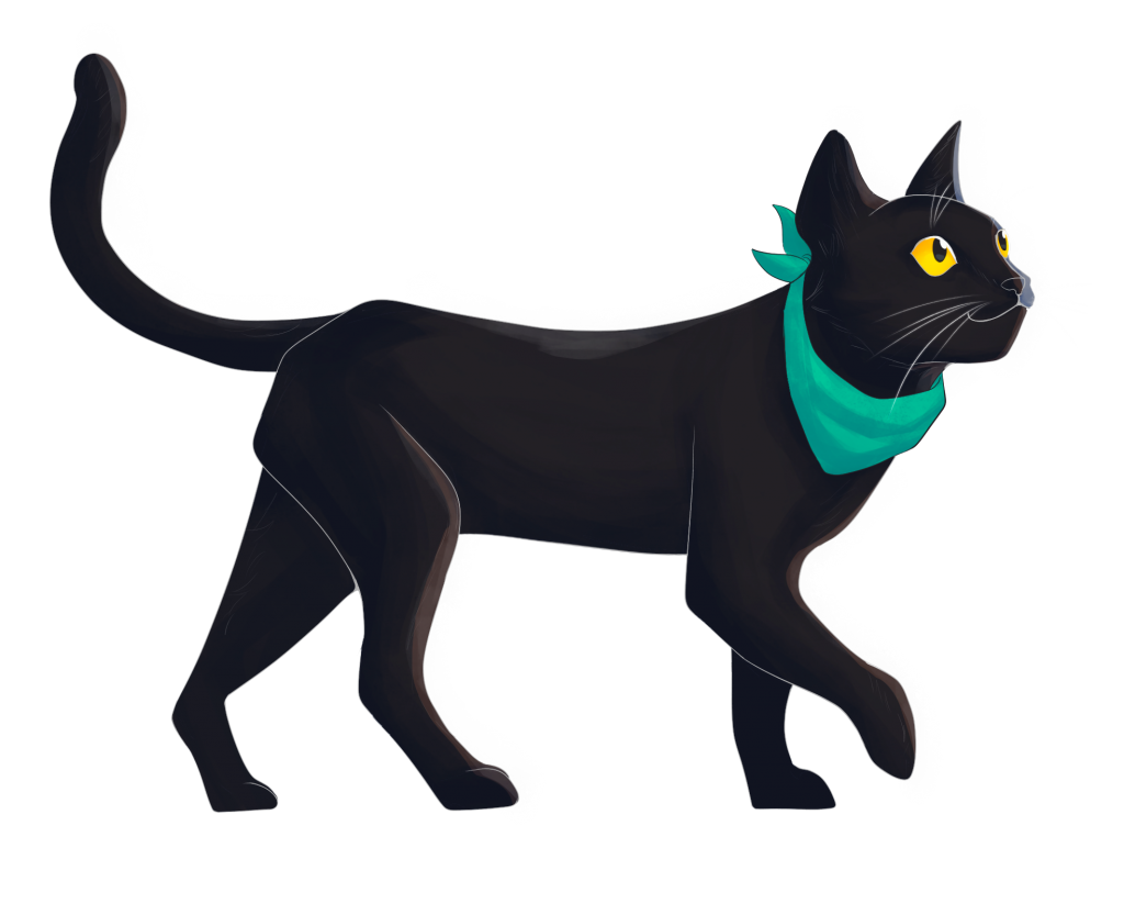 gata negra mascota digital